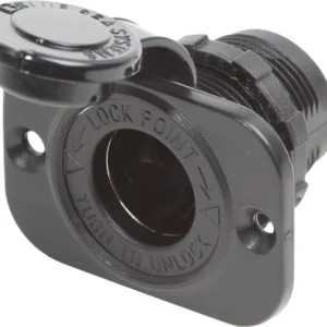 Blue Sea Systems 1011 Dash Socket 12V DC with Watertight Cap Black