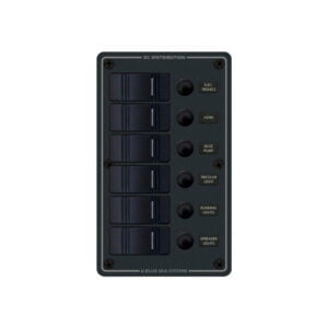 Blue Sea Systems 8373 Contura Water Resistant Circuit Breaker Panel 6 Position-Black