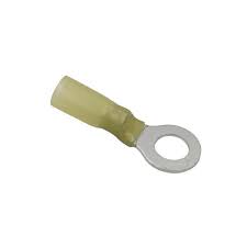 HT114.10 Heat Shrink Ring Terminal 8.4mm Yellow Pack of 10