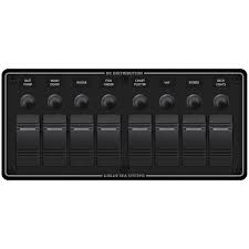 Blue Sea Systems 8371 Contura Water Resistant Circuit Breaker Panel 8 Position - Black