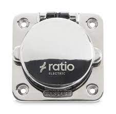 Ratio Electric 16 Amp Shore Power Stainless Steel Inlet MP16 Square Victron Compatible