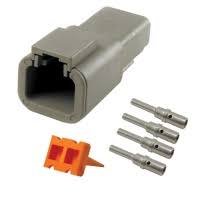 Deutsch DTP04-4P Receptacle Kit with Pins and Wedge